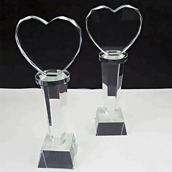 Crystal Heart Shape Trophy Wedding Anniversary Gift 6