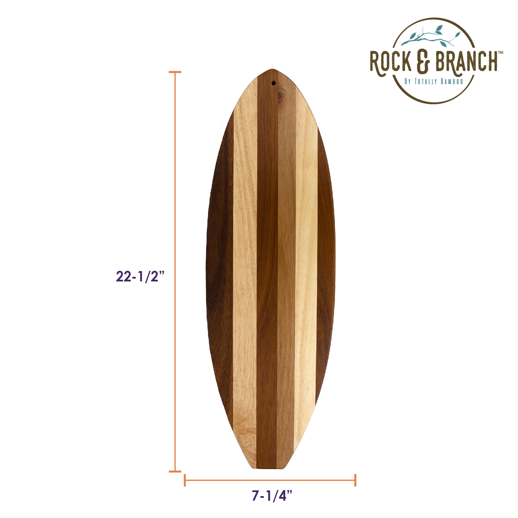 Rock & Branch® Shiplap Series Surfboard Cutting & Serving Board 7