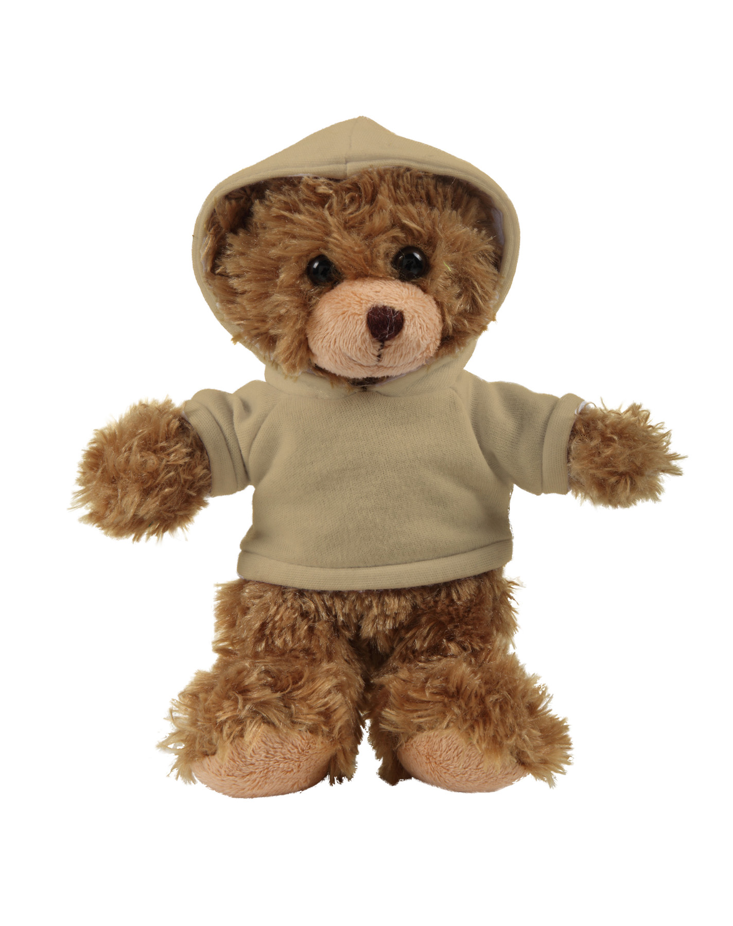 soft plush Mocha Curly Sitting Bear with hoodie 5