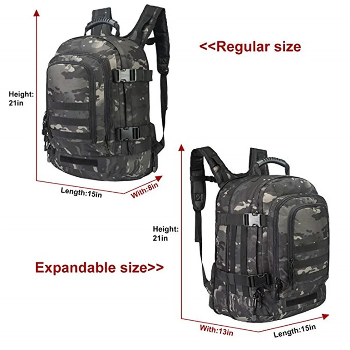 Military Tactical Expandable Waterproof Assault Backpack 3