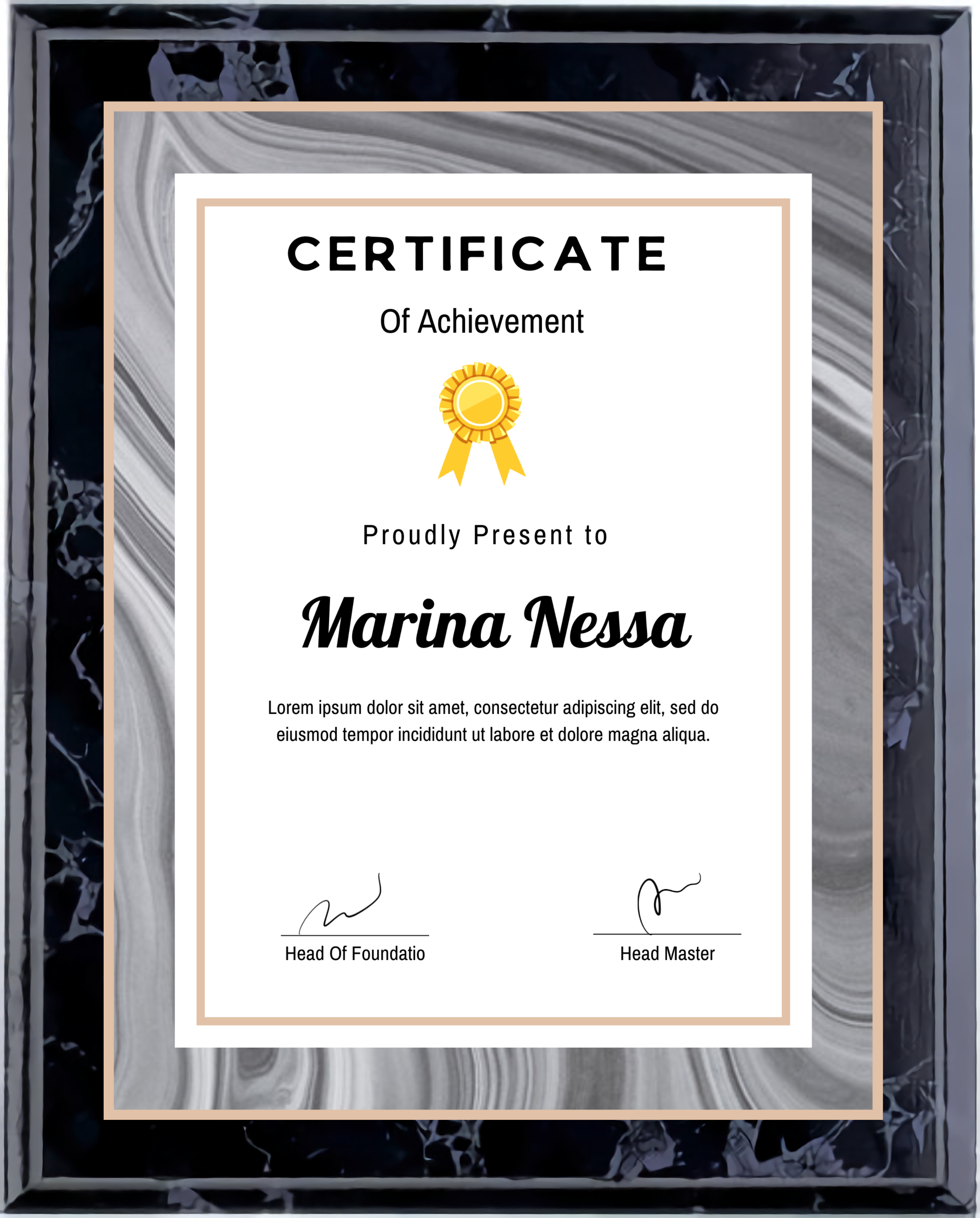 Full Color Digital Print Black Marble Finish Plaque (10.5" x 13") 9