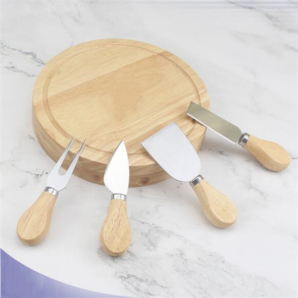 4-Piece Wood Cheese Board Server Kit 2