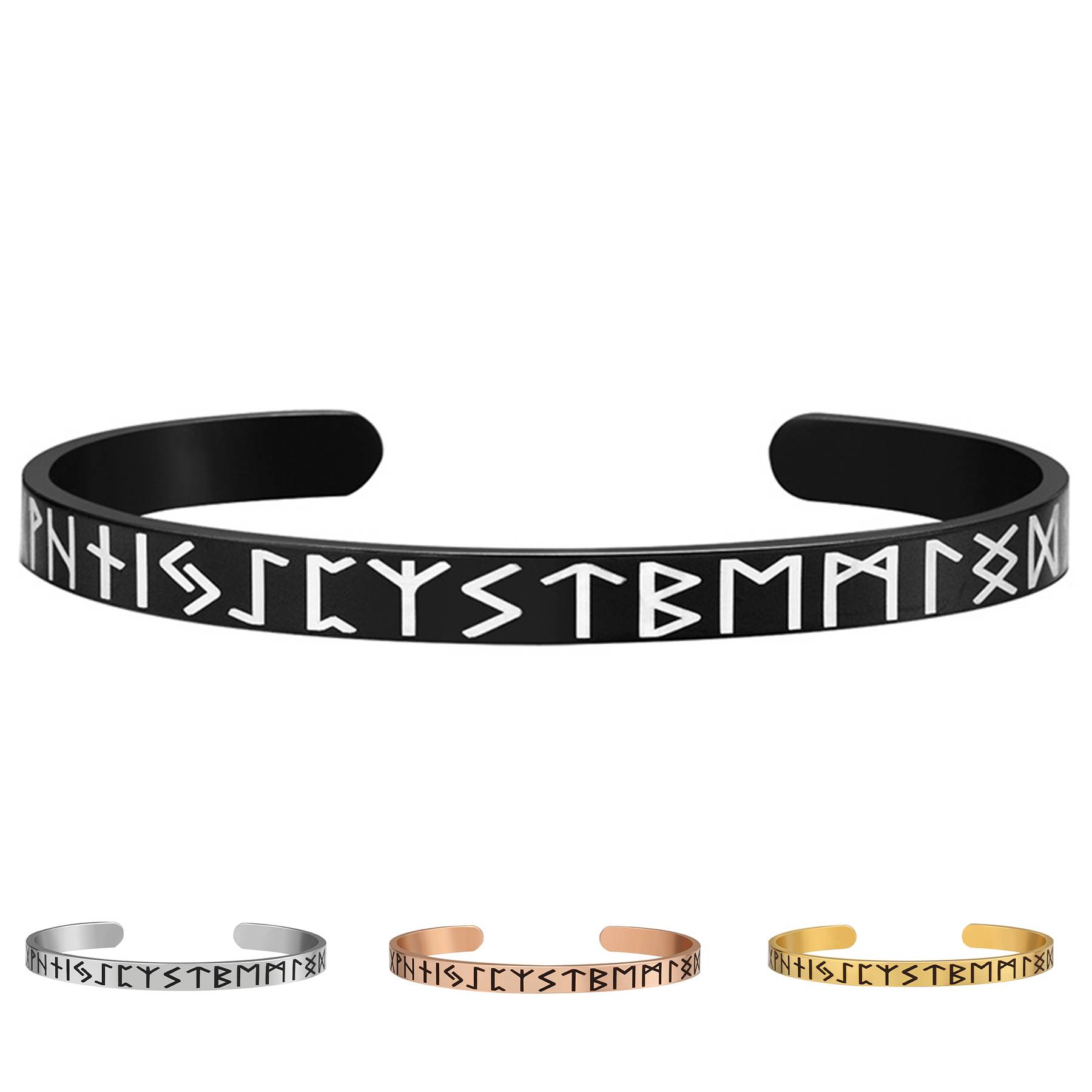 Stainless Steel C-shaped open character bracelet 9