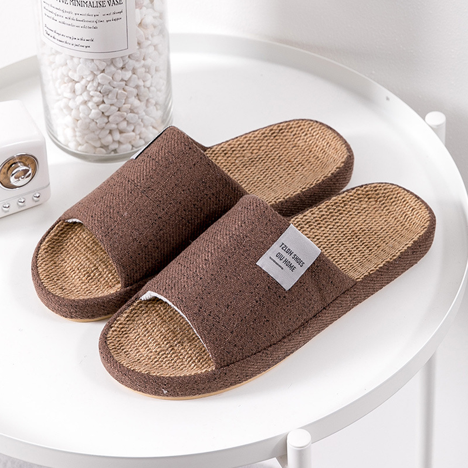 Unisex Anti-Slip Breathable Indoor Linen Slippers 3
