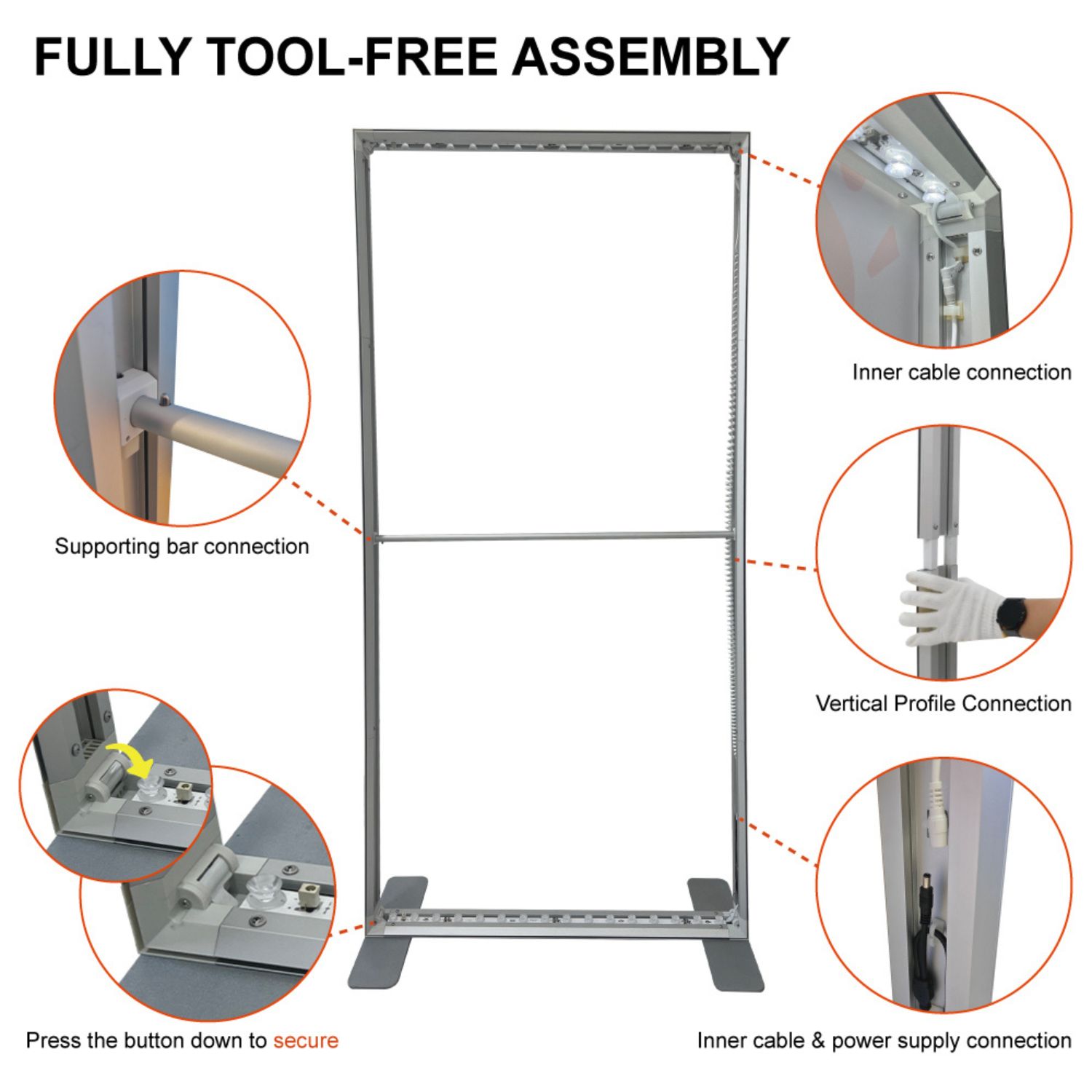 LED Light Box Floor Display Banner Kit, 40" x 80", NO SETUP CHARGE 7