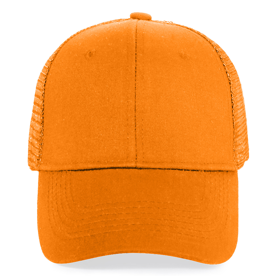 Stock Solid Color Cotton 6-Panel Trucker Cap 16