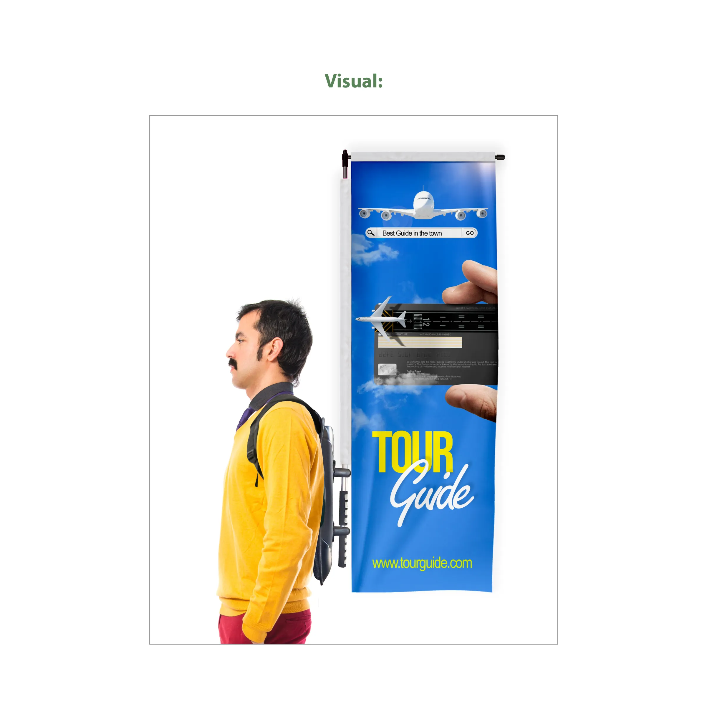 Backpack Flag - Custom Rectangle Single Sided Flag (16"x48") 4