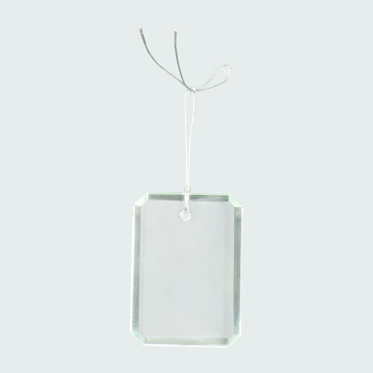 3" Crystal Rectangle Clipped Corner Ornament 2
