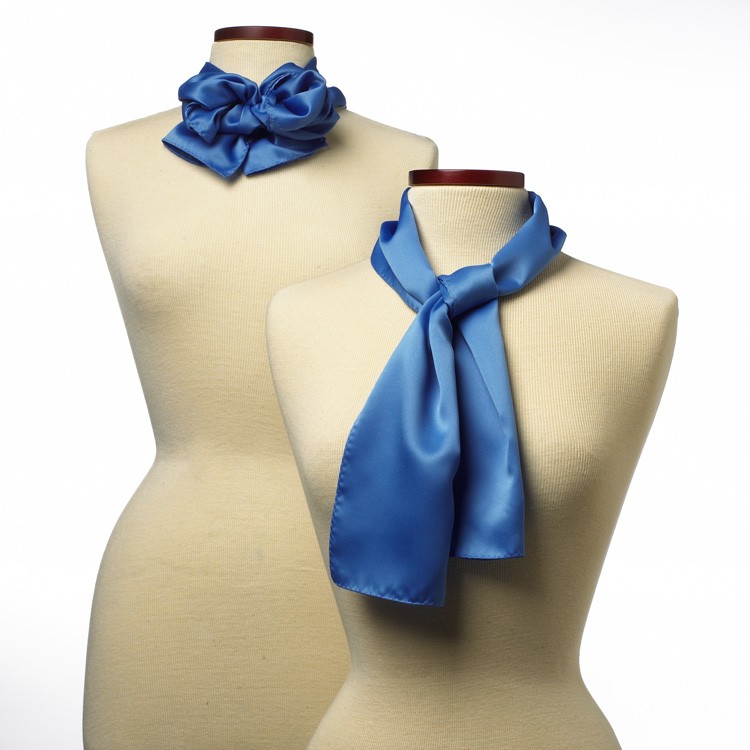 French Blue Silk 10" x 54" Scarf 2