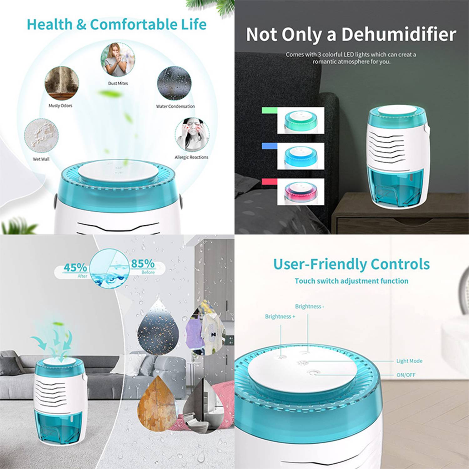 Small Dehumidifier Air Purifier Household Moisture 6