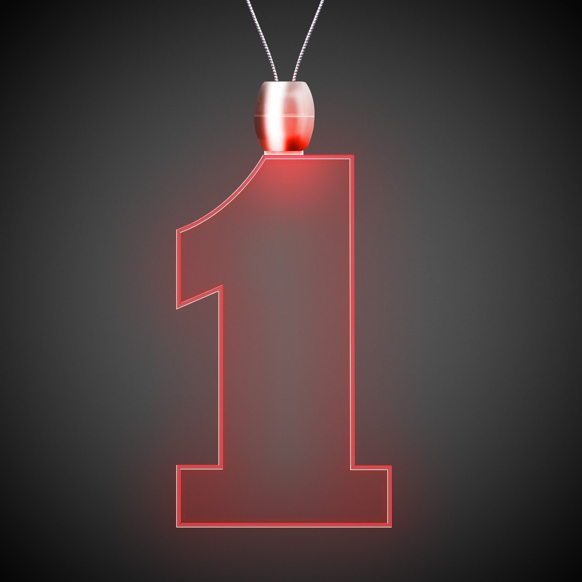 Red 1" #1 LED Light Up Pendants