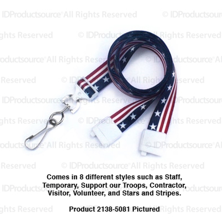 5/8" Dye Sublimated Breakaway Lanyard (Stars and Stripes) 2