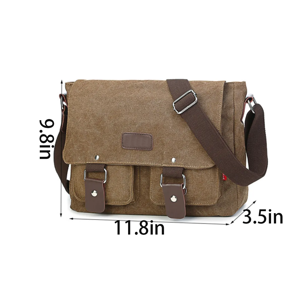 Men'S Canvas Shoulder Retro Messenger Military Bag 5