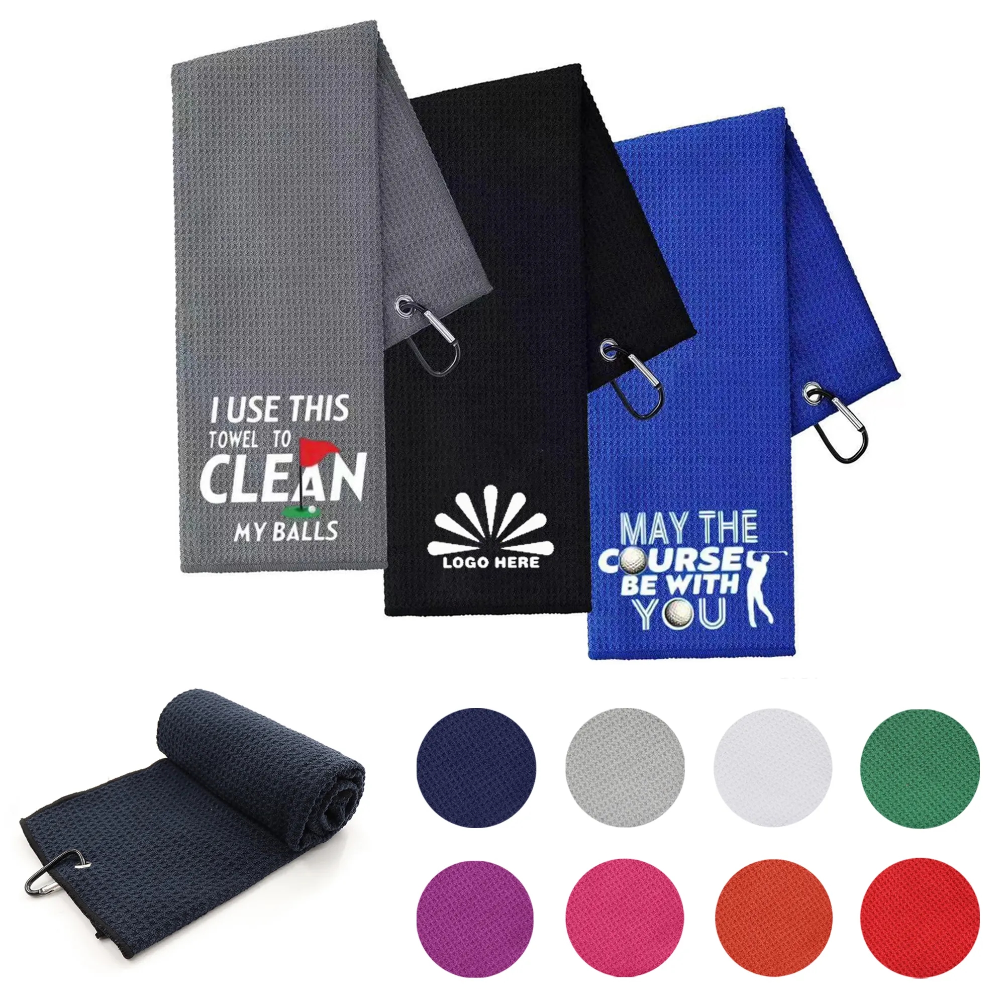 3 Holes Customized Tri-fold Golf Towel 1
