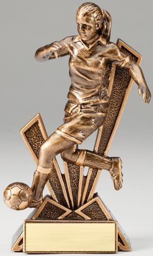 Soccer Female Checkmate Resin Sculpture 1