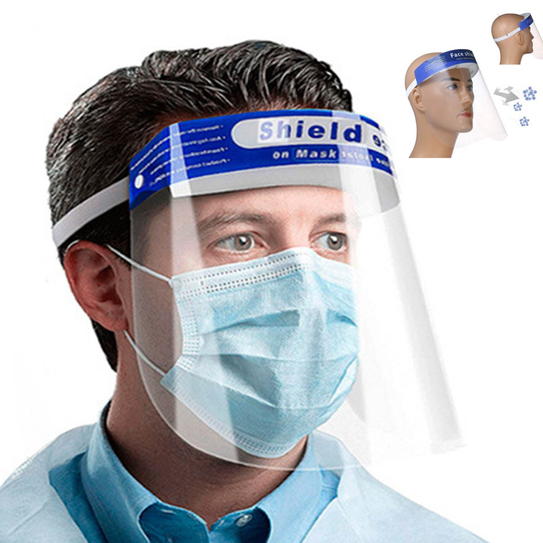 Transparent Face Shield With Anti-Fogging Protective Coating 1