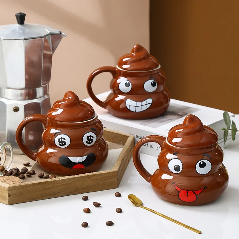 16 Oz Ceramic Funny Poop Shaped Mugs 5