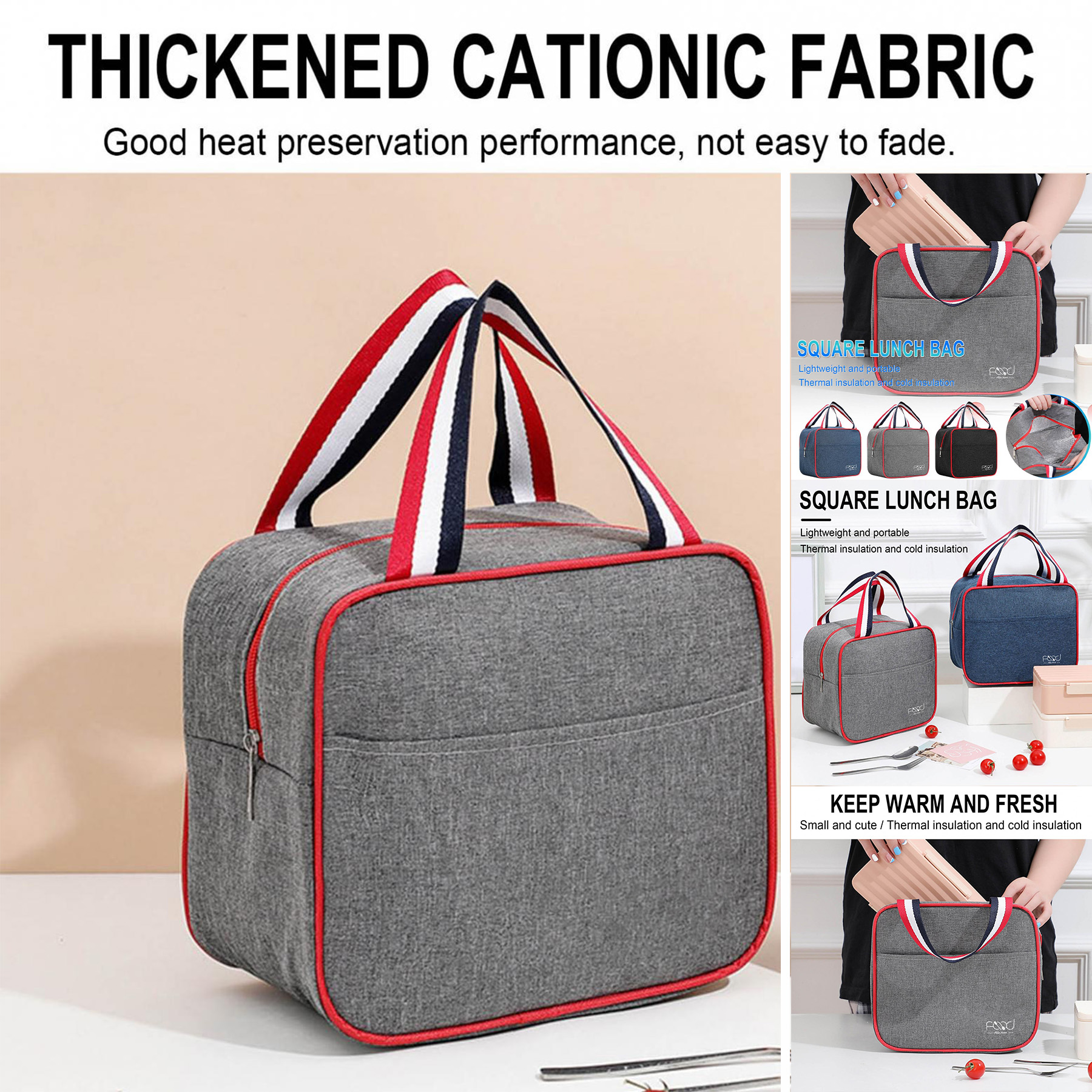 Oxford Cloth Lunch Bag Outdoor Picnic Bag 2