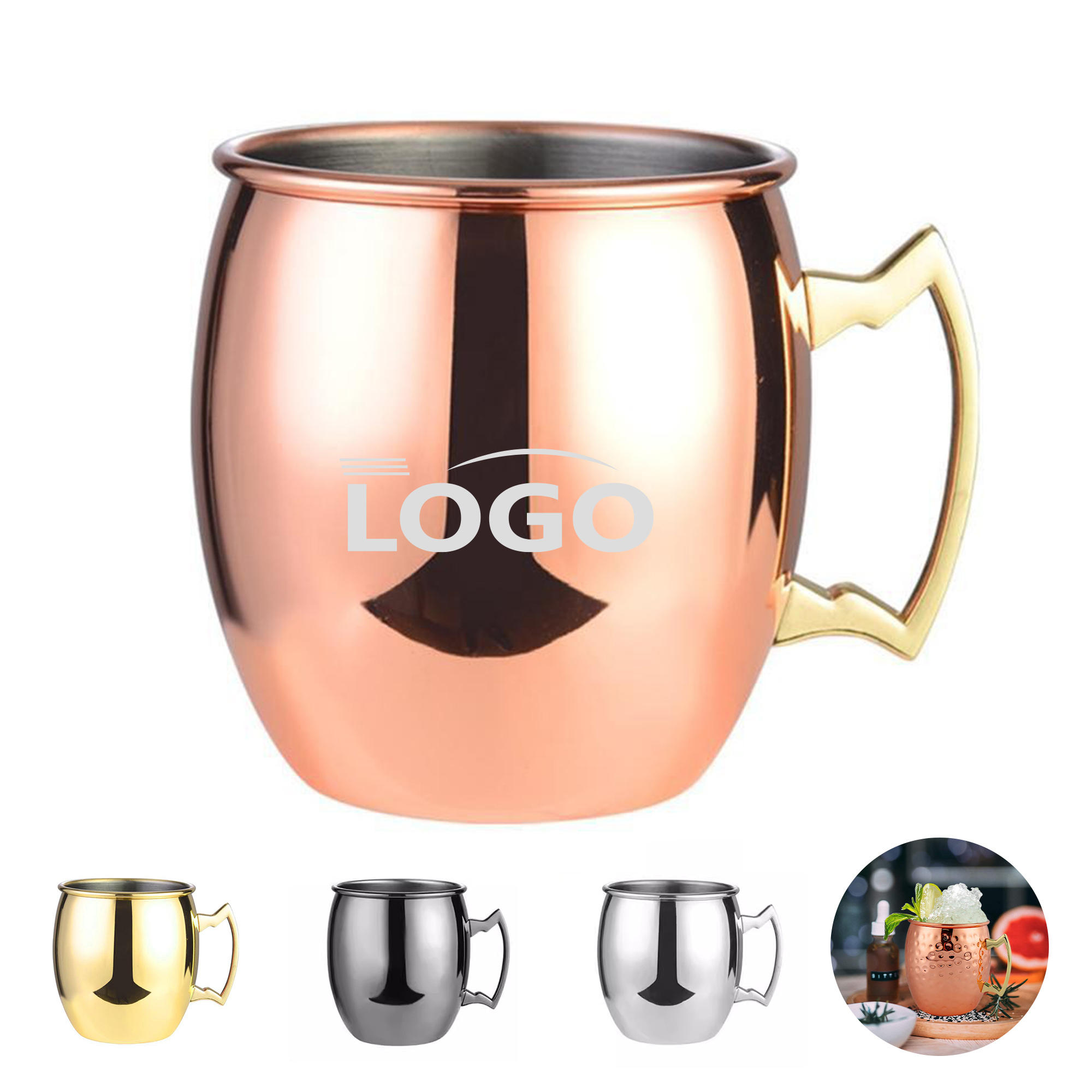 Stainless Steel Hammered Moscow Mule Mug 17oz 1