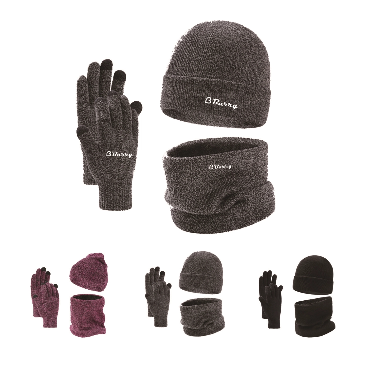 Winter Beanie Hat Scarf Set 2