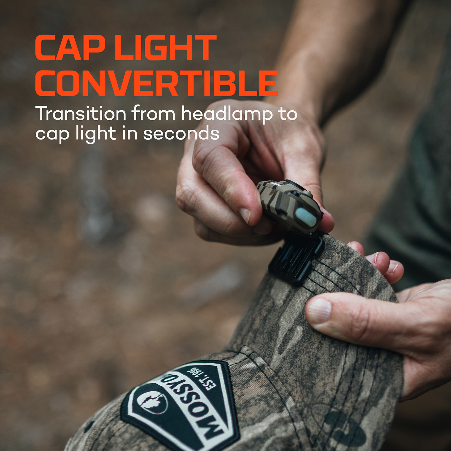 NEBO® MYCRO 450 RECHARGEABLE HEADLAMP MOSSY OAK CAMOUFLAGE 3