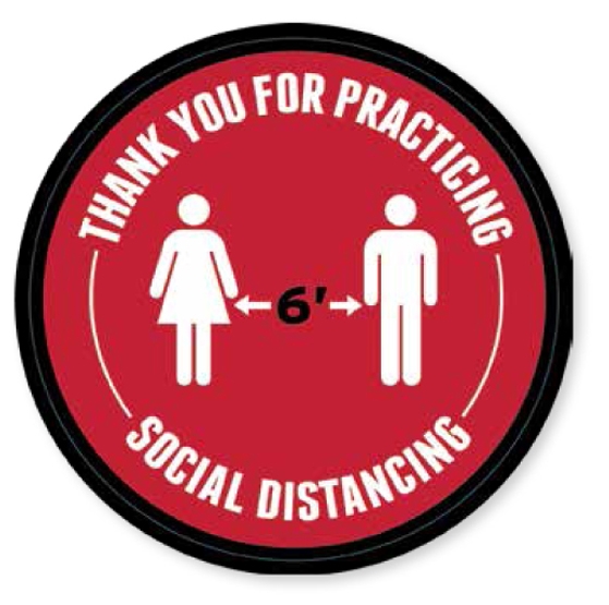 6 ft Apart Floor Decal (36"x36")