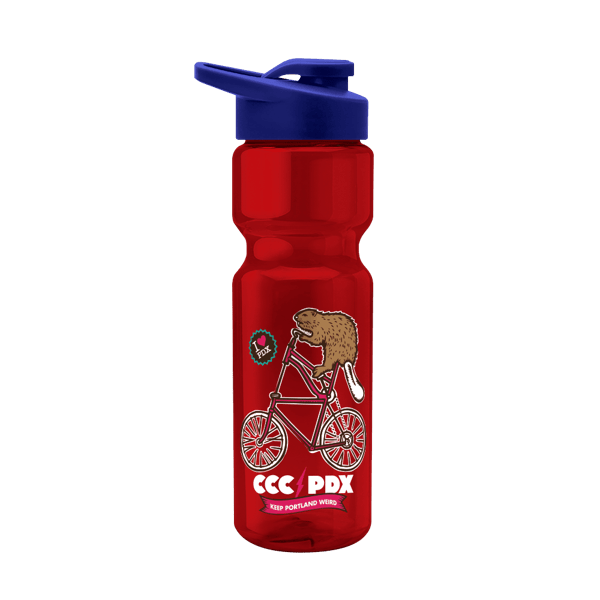 Blazer 28oz Transparent Bike Bottle w/Drink-thru Lid 1051