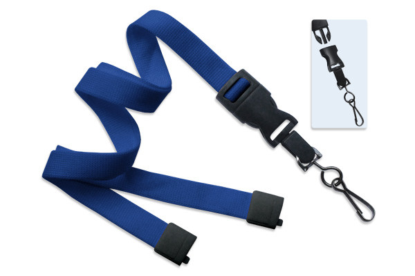 5/8" Blank Detachable Lanyard w/Swivel Hook (Royal Blue) 2