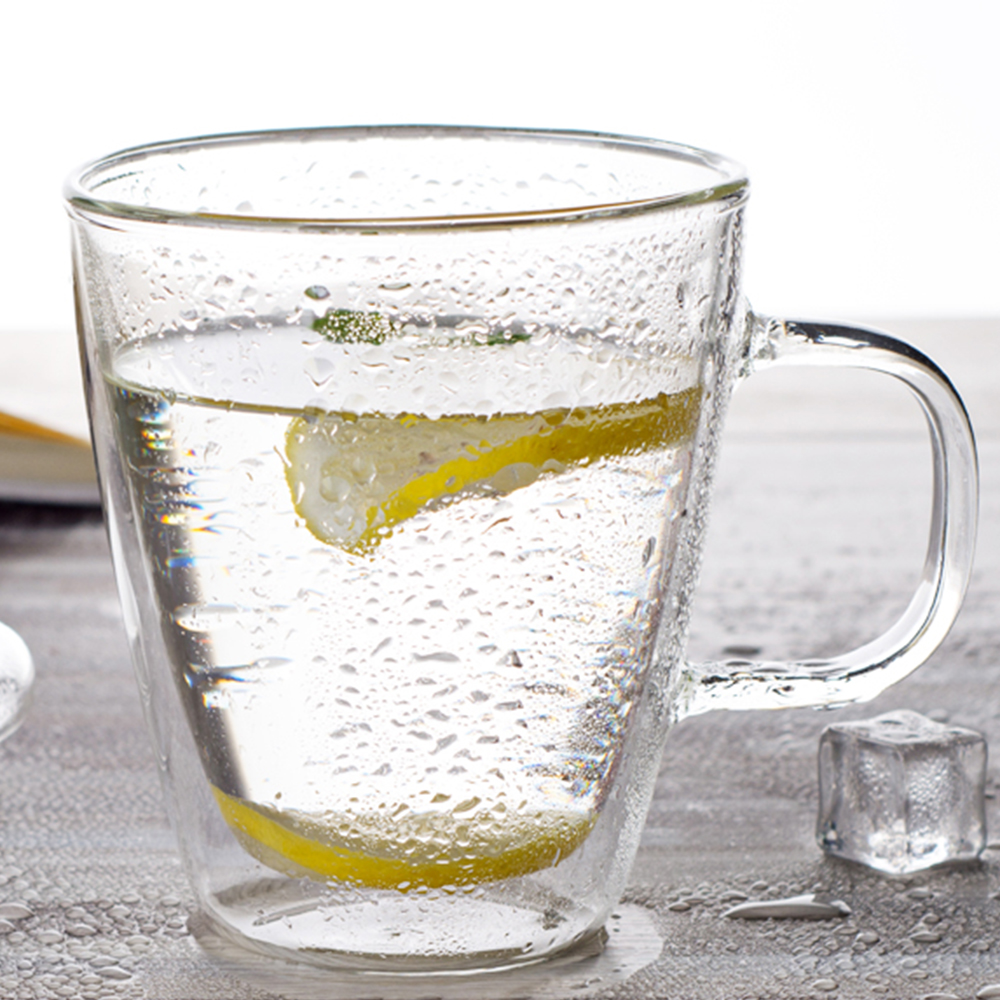 Double Wall Glass Coffee Mug 12 oz 2