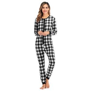 Women'S Union Suit Pajamas With Drop Seat Butt Flap 4