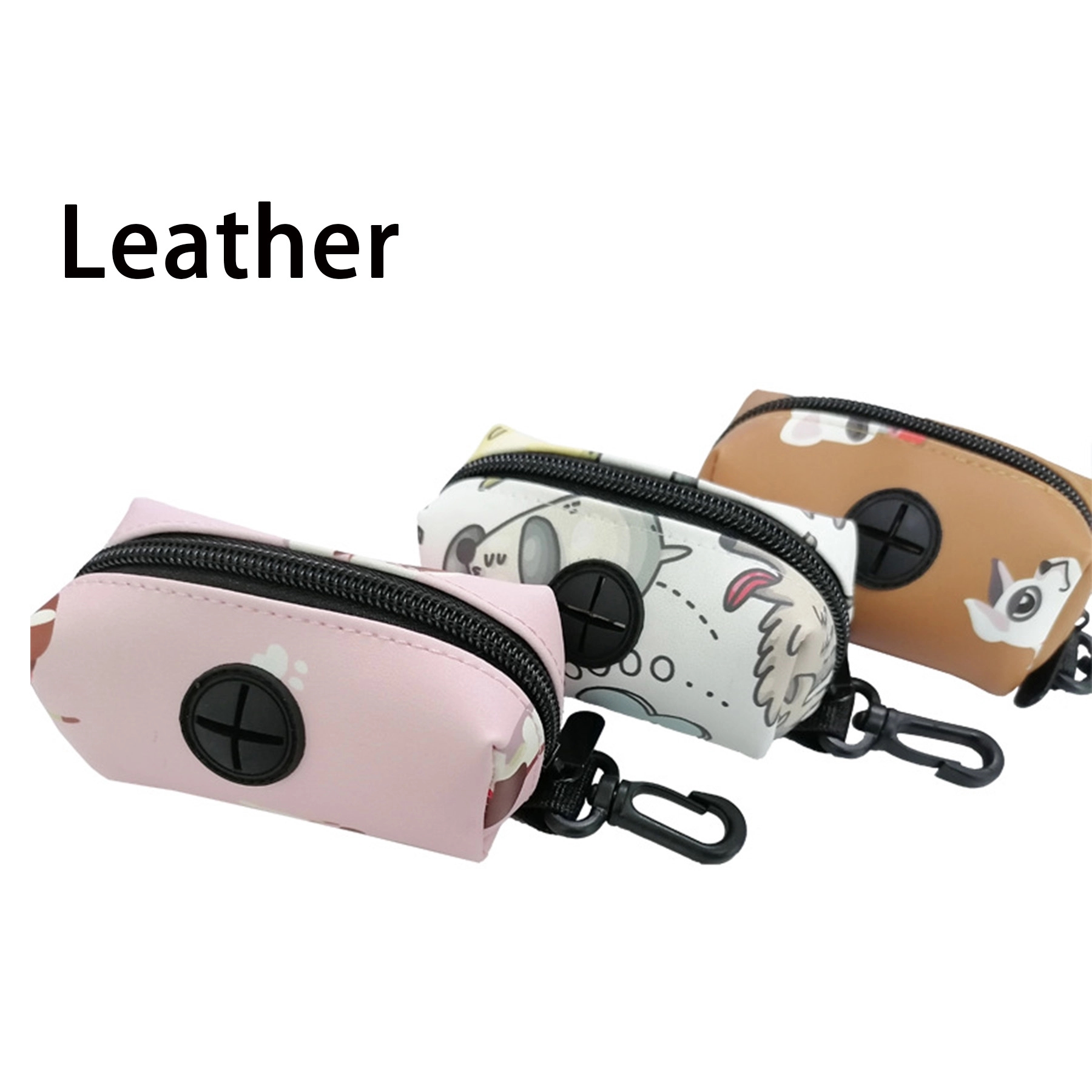 Pet Waste Dispenser Dog Poop Bag Holder with Zippered 2