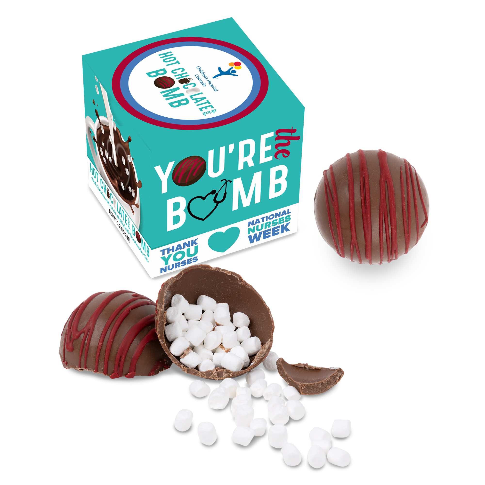 Red Drizzle Hot Chocolate Bomb in Full Color Gift Box 2