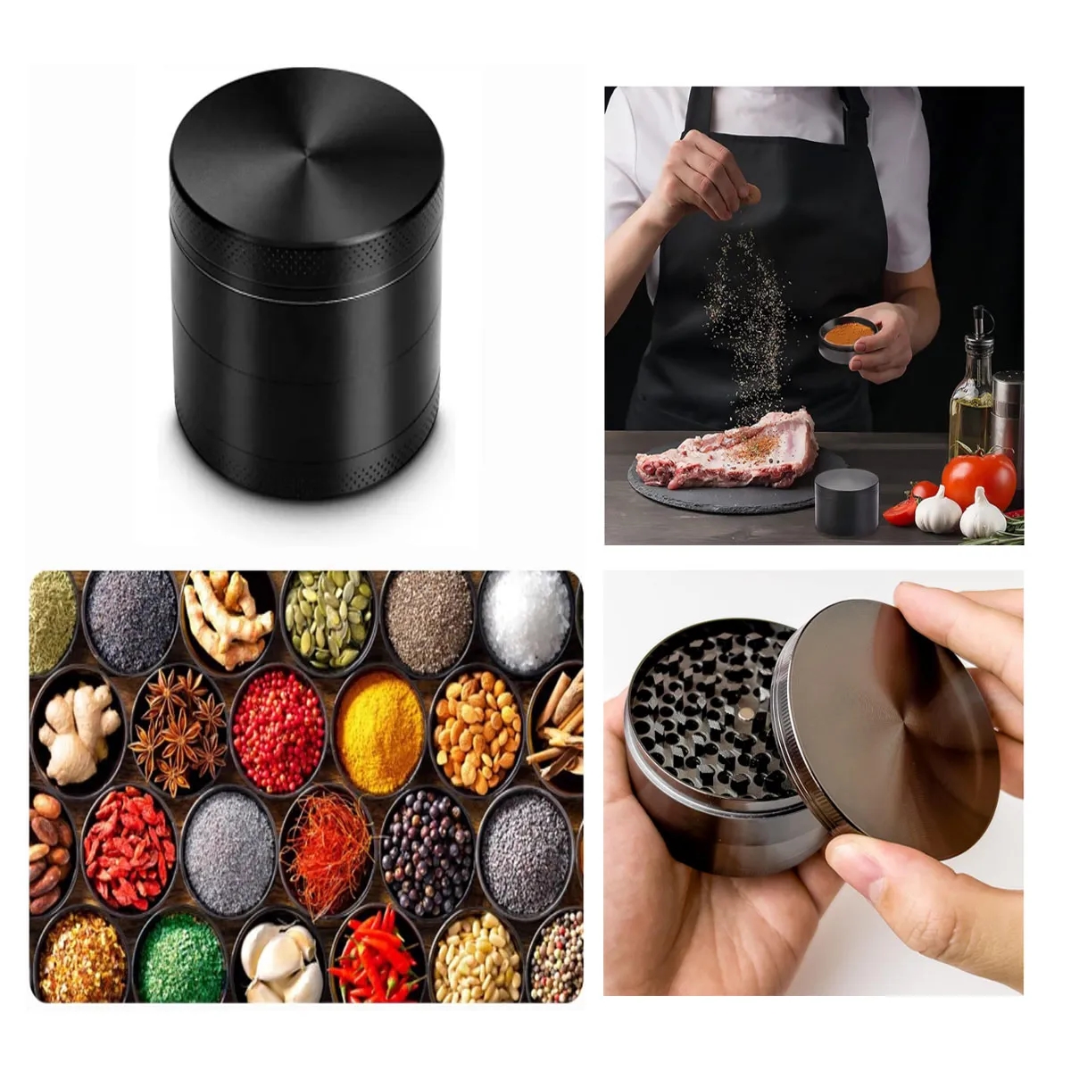 Large Capacity Easy Clean Premium Zinc Spice Grinder 5