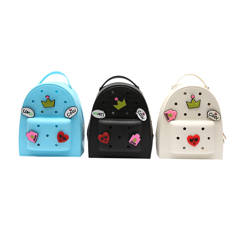 Cute Silicone Jelly Backpack with Charms/ Girls Fashion Mini Backpack Purse 2