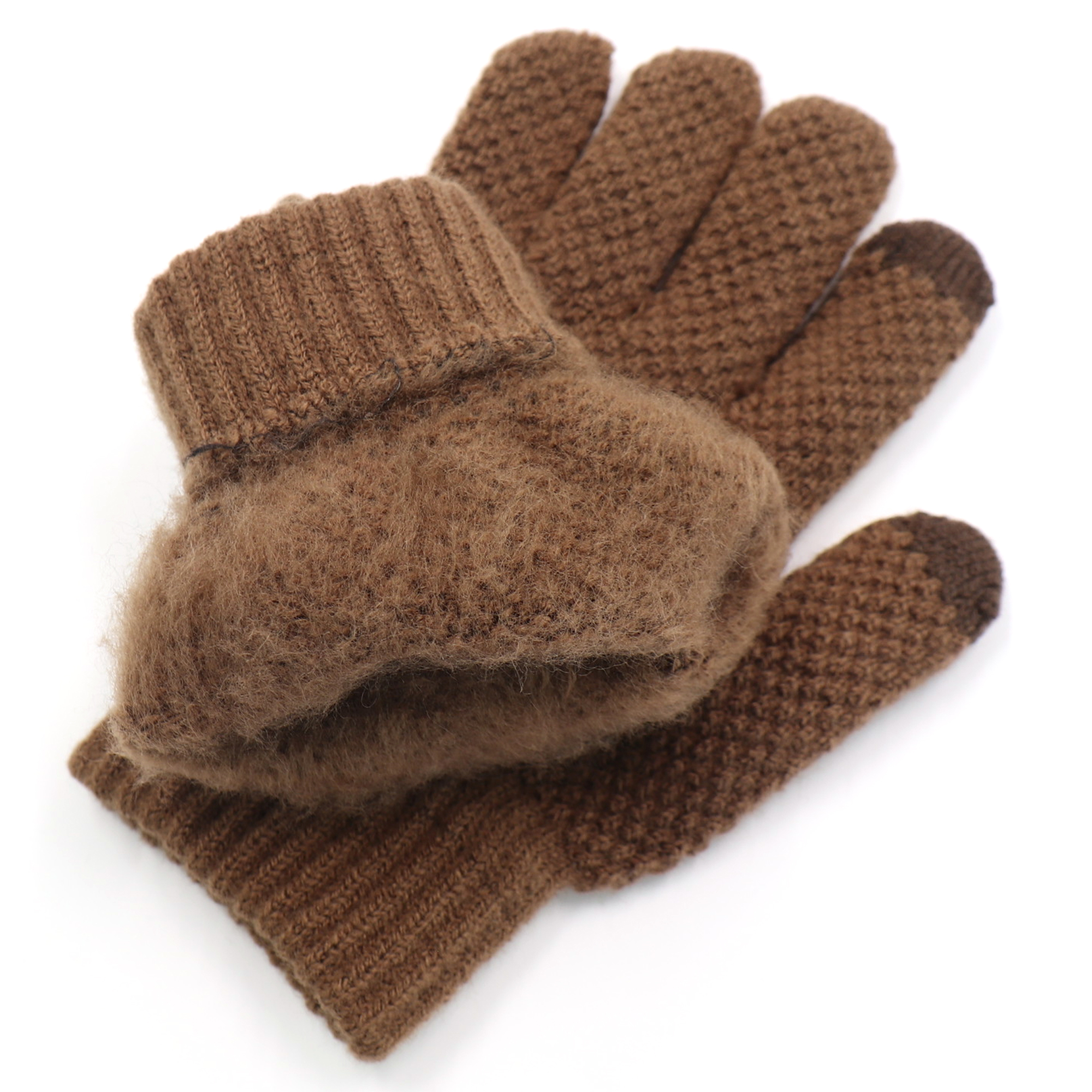 Fleece Knit Gloves with Touchscreen Tips 7