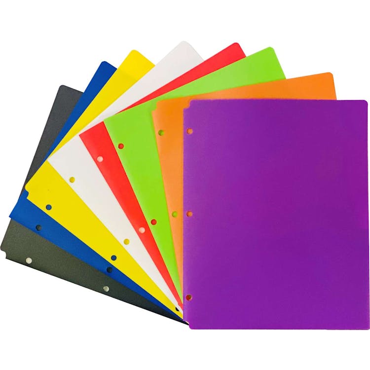 2 Pocket Poly Folders - Assorted Colors 1