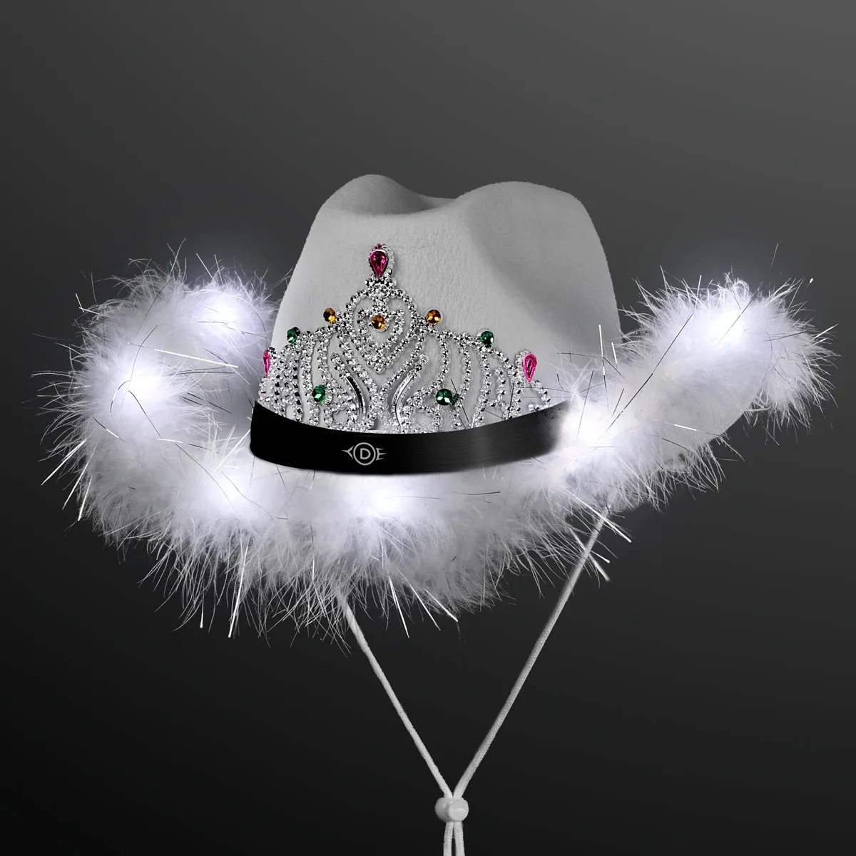 Light Up Cowgirl Hat with Black Band 11