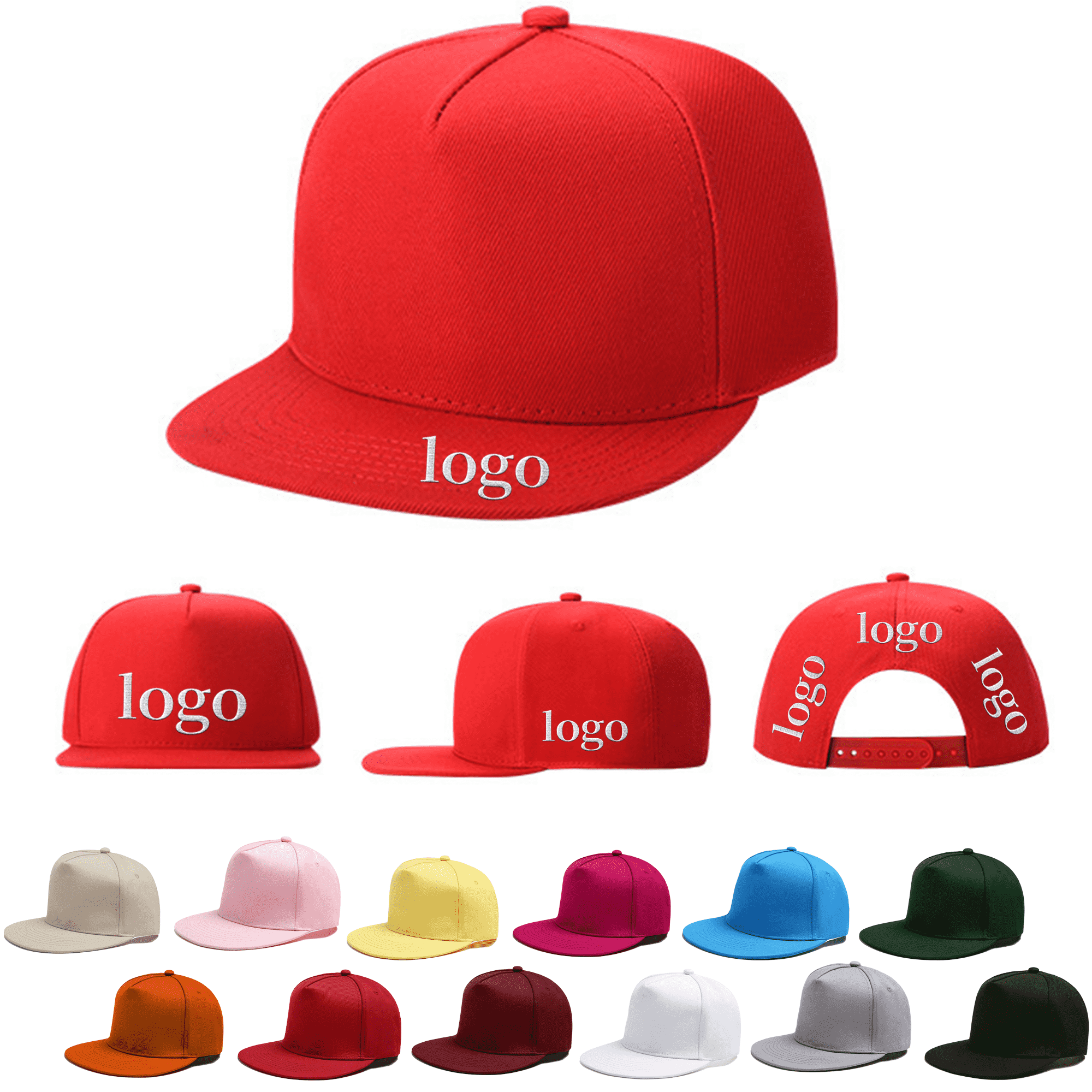 Flat Brim Sun Hat Classic Baseball Snapback Hat 2