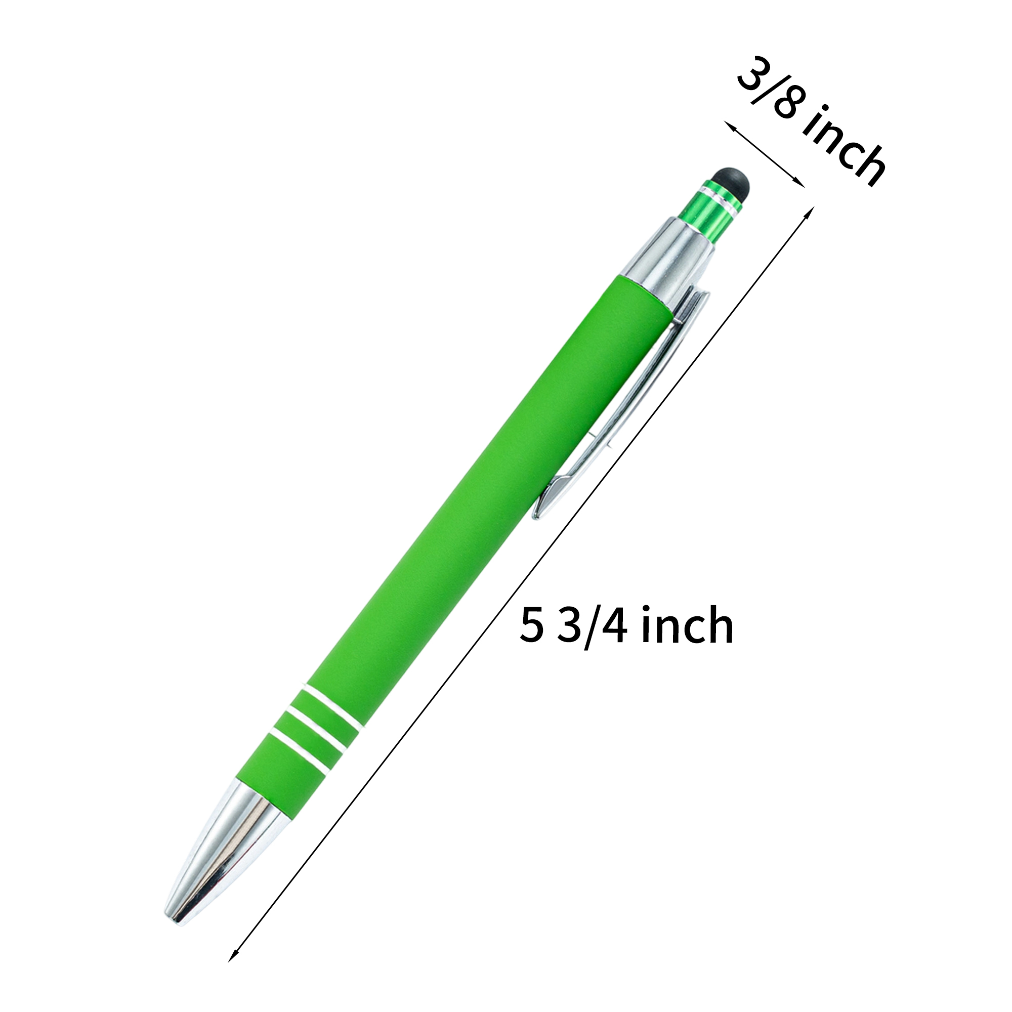 Metal Ballpoint Pen With Capacitive Stylus Rubberized Barrel Chrome Trim 15