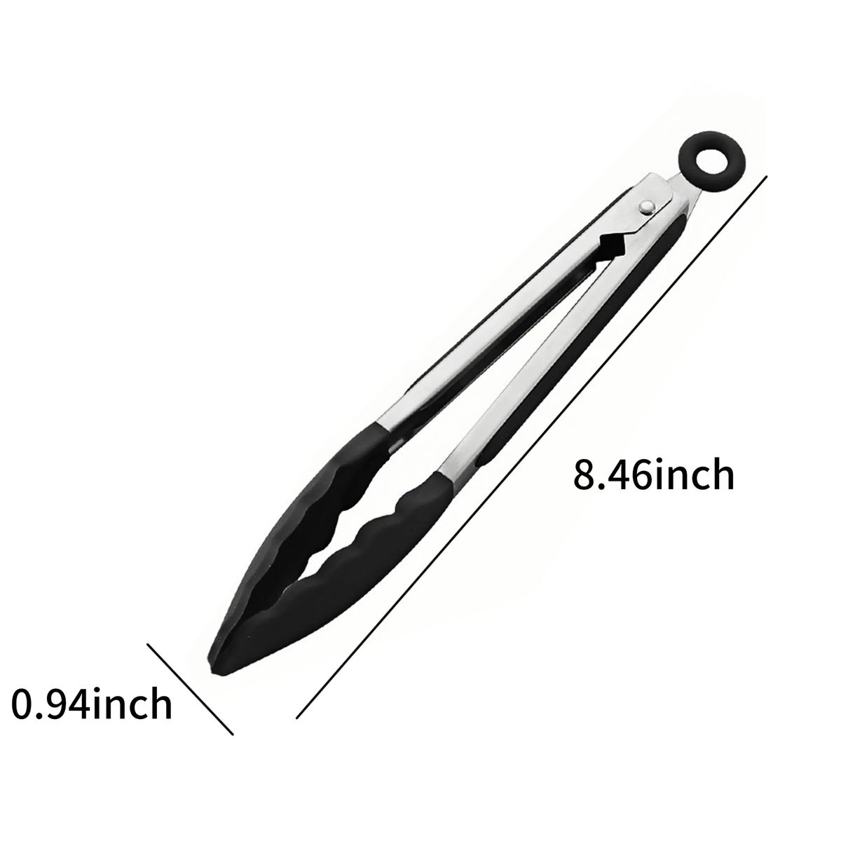Locking Stainless Steel Silicone Serving Tong 3