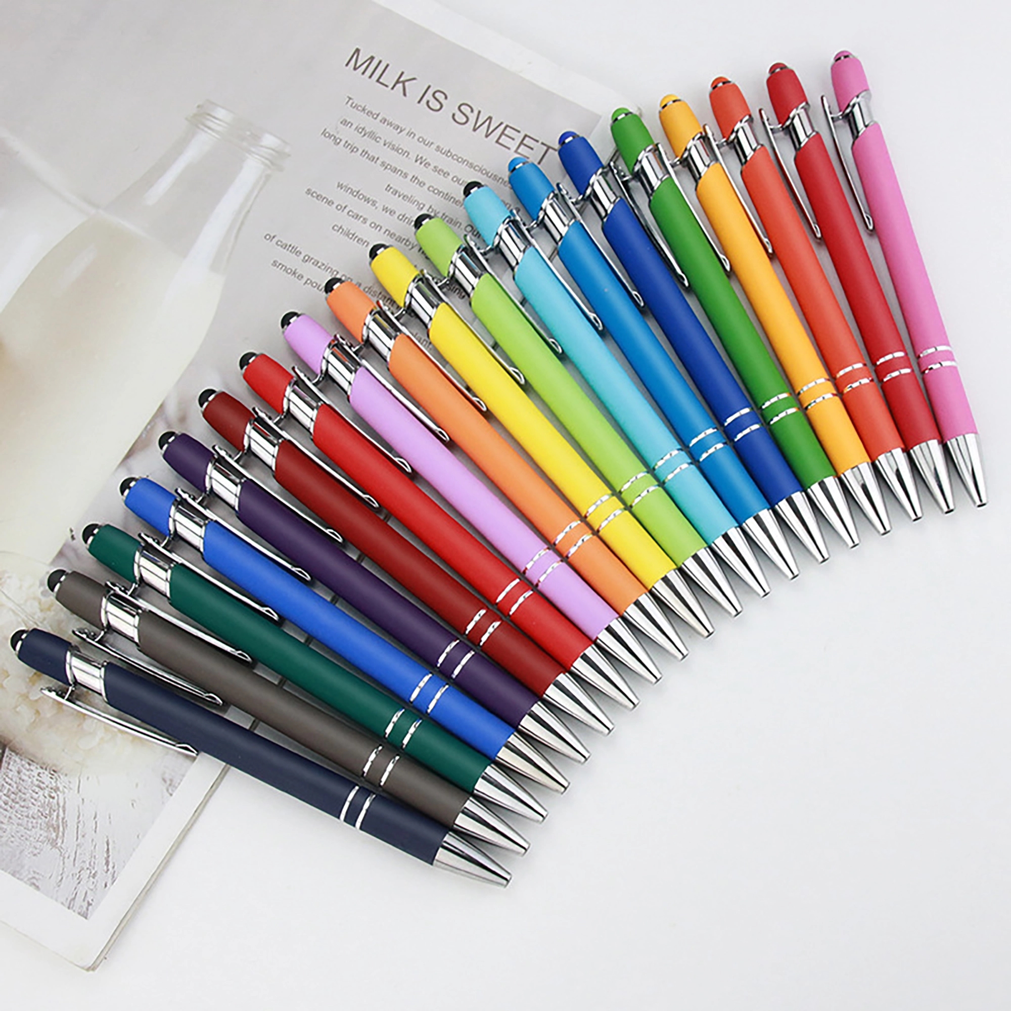 MOQ 100pcs Multi Color Metal Touch Screen Ballpoint Pen 4