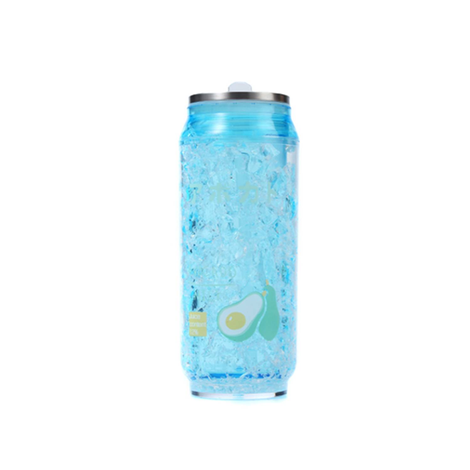 16oz Double Wall Plastic Ice Cans Straw CupWater Bottles 3