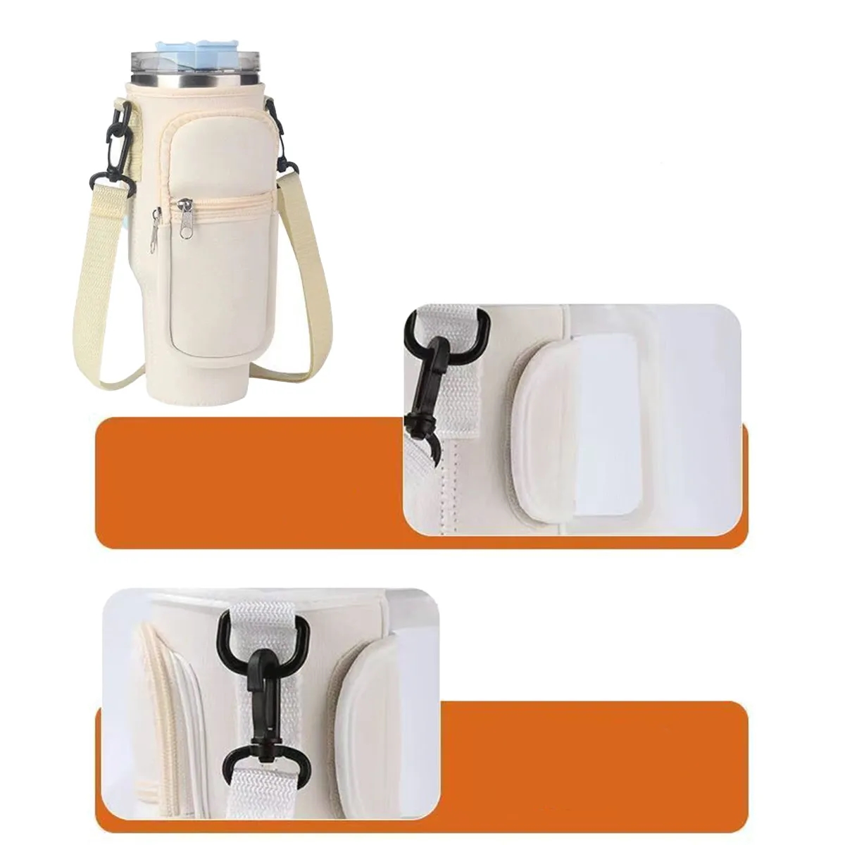 Insulated Tumbler Sleeve with Shoulder Strap 7
