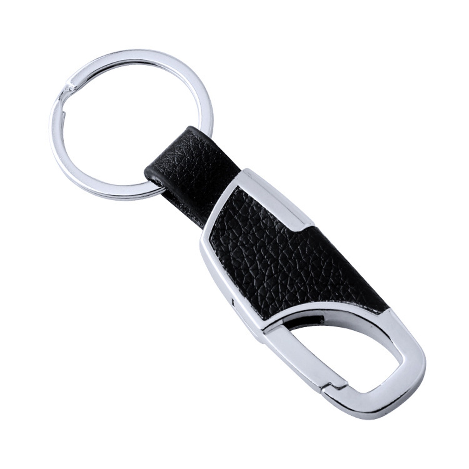 Metal Leather Keychain With Carabiner 2