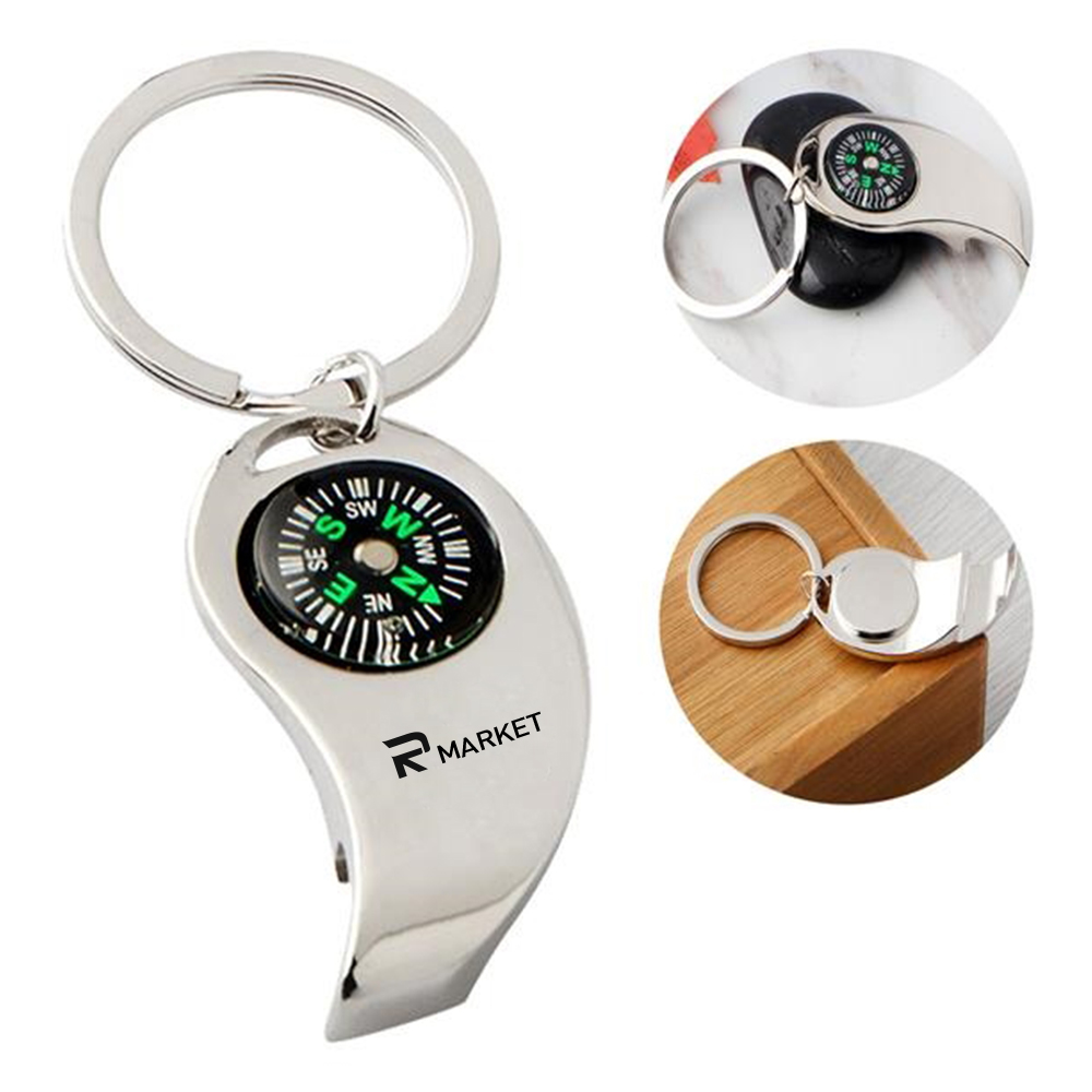 ortable Bottle Opener Compass Keychain 2