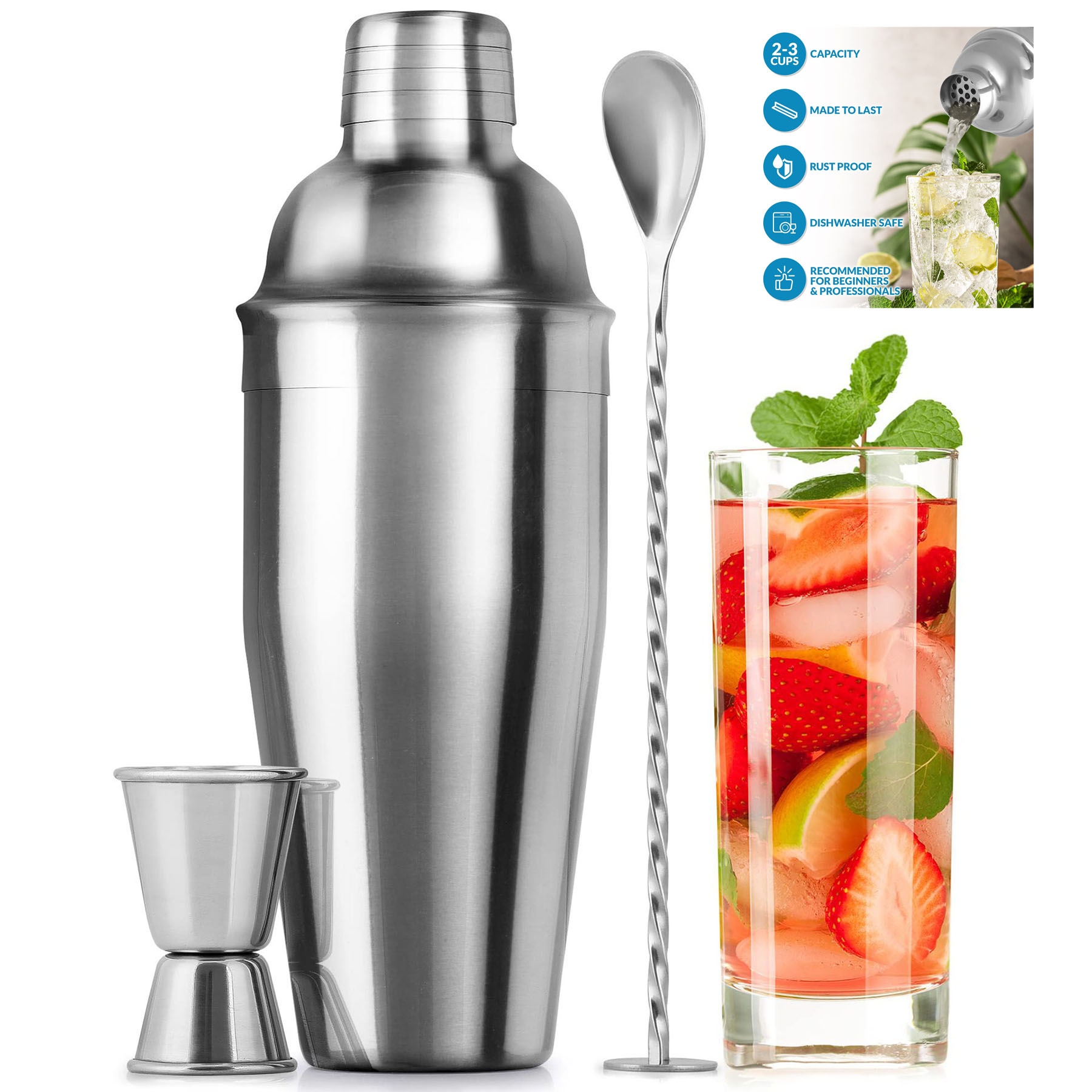24oz Vacuum Insulated Hybrid Cocktail Shaker Set