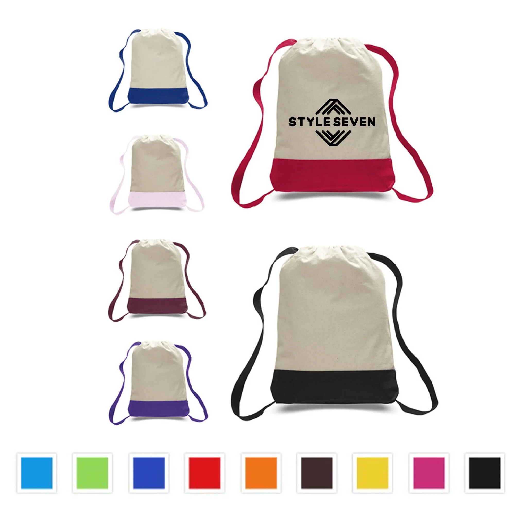 Waterproof Sports Cotton Canvas Drawstring Backpack
