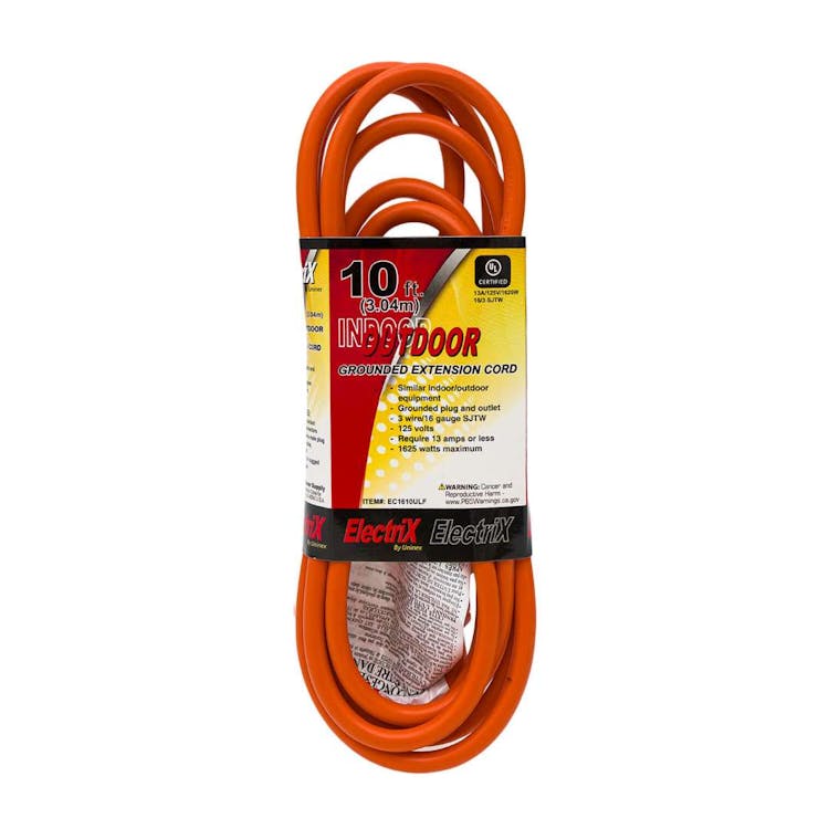 Indoor and Outdoor Extension Cord Orange - 10'