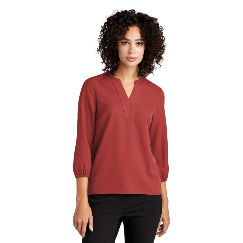 MERCER+METTLE Women's Stretch Crepe 3/4-Sleeve Blouse 41