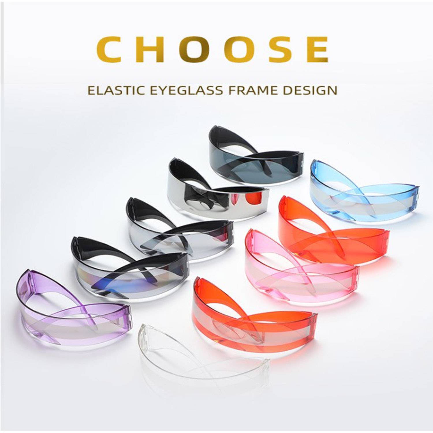 Futuristic Visor Sunglasses with Semi Translucent 5